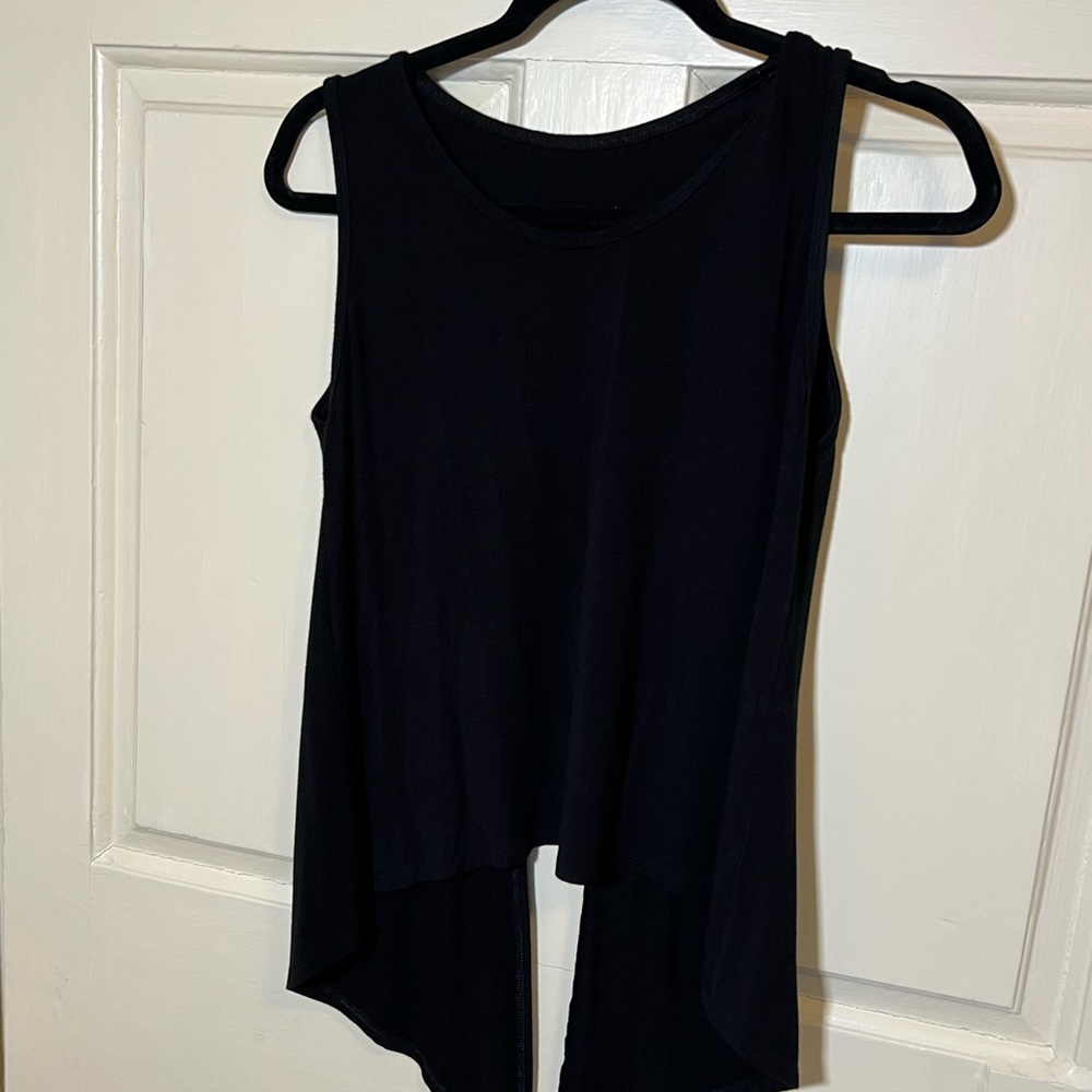 Black Asymmetrical Sleeveless Tank Top